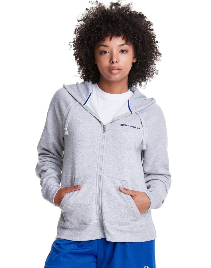 Champion Powerblend Fleece Full Zip - Naisten Harmaat Huppari - Suomi 1506847-WA